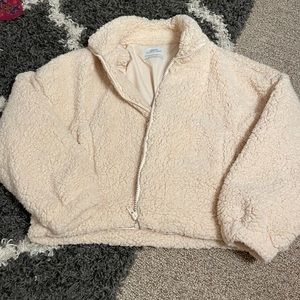 Urban Outfitters Light Pink Sherpa Jacket